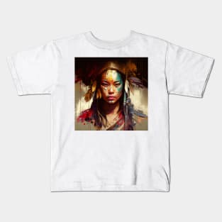 Powerful Asian Warrior Woman #3 Kids T-Shirt